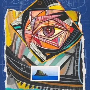 Colorful abstract art with geometric patterns.